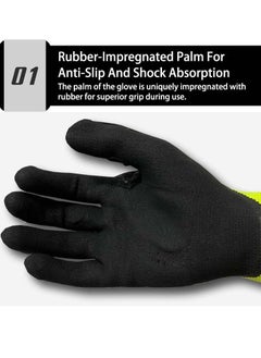 KASTWAVE Construction Work Gloves, Safety Work Gloves, Durable, Shock-Absorbing, Anti-Cut, Anti-Impact, and Wear-Resistant, Warehouse Job Car Repair Utility Yard Glove for Men Women (Size: L)  - Image 3