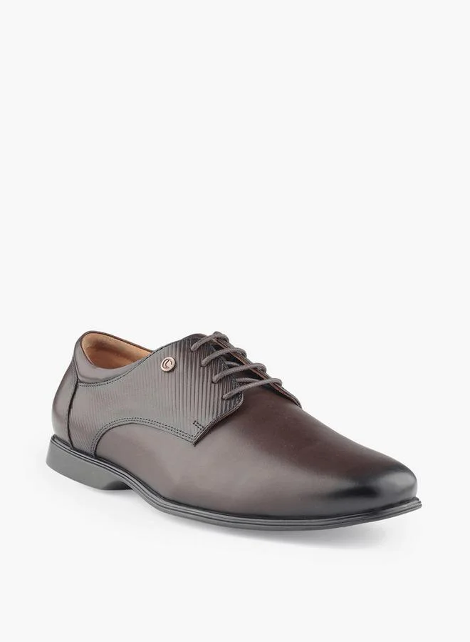 لو كونفورت Men Genuine Leather Lace-Up Derby Shoes