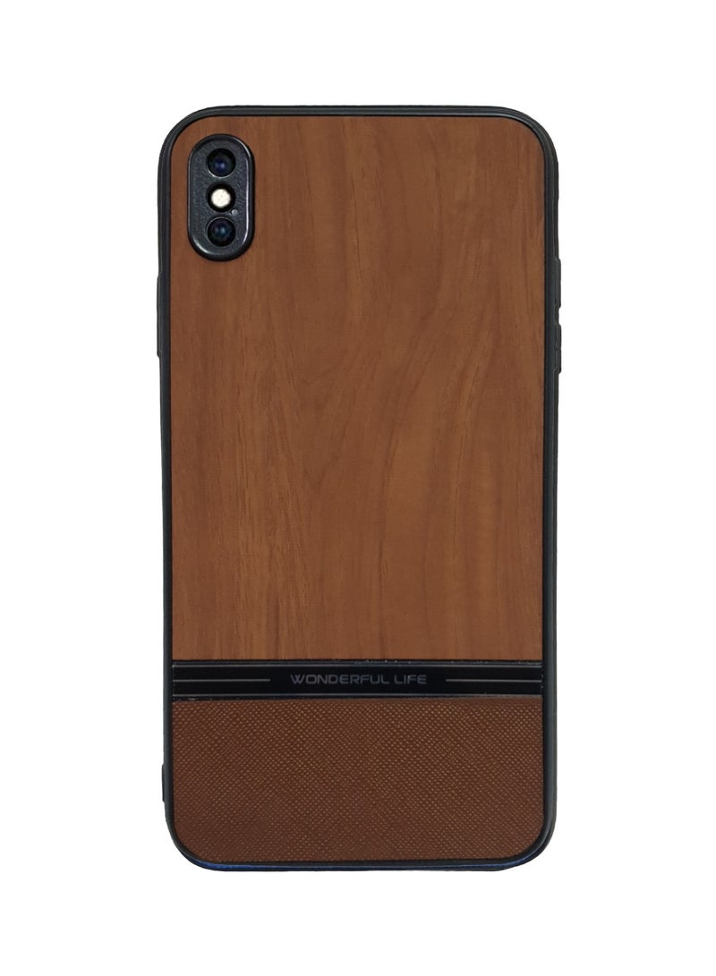 حافظة هاتف فاخرة مضادة للصدمات مصنوعة من جلد البولي يوريثان والبولي يوريثان الحراري المقاوم للصدمات لهاتف Xs max (بني)