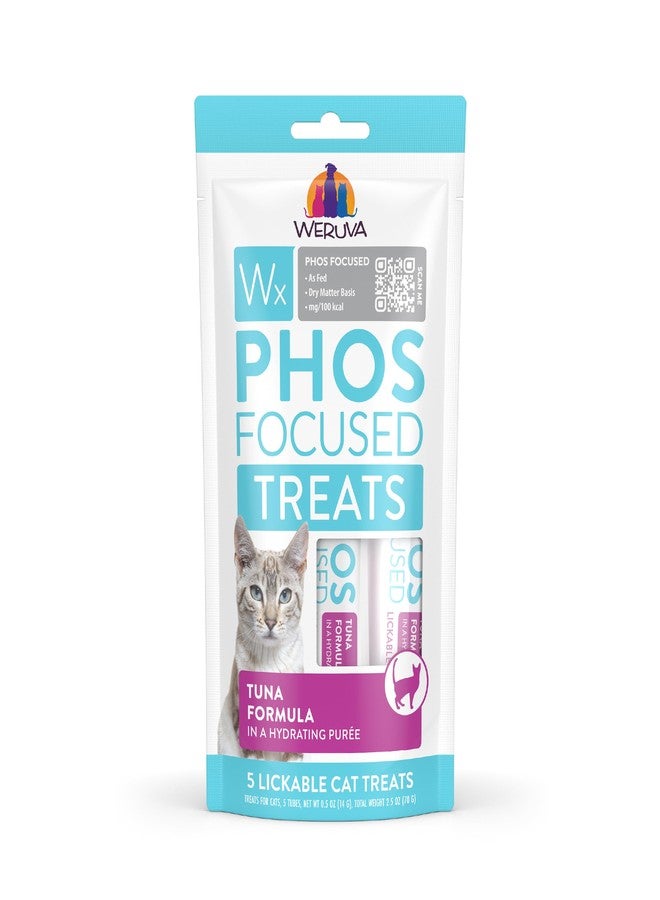Weruva Wx Phos Focused, Tuna Formula Lickable Cat Treats, 0.5oz Tube, Pack of 5 - Image 1