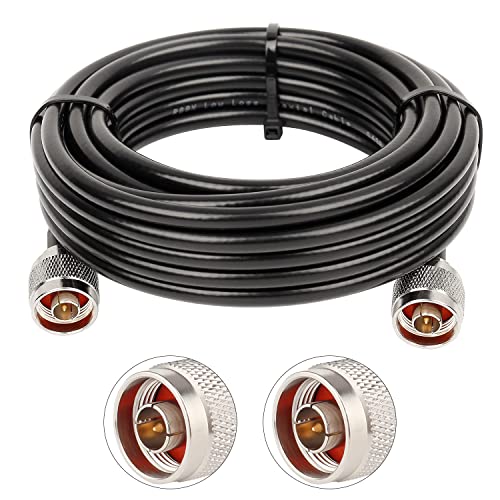 XRDS -RF 25ft KMR240 Coax Extension Cable N Male to N Male Connector (50 Ohm) Pure Copper Low Loss Coaxial Cables for 3G/4G/5G/LTE/GPS/WiFi/RF/Ham/Radio to Antenna or Phone Signal Booster Use (Not for TV) - Image 1