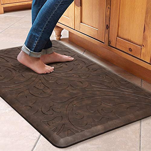 KMAT Kitchen Mat Cushioned Anti-Fatigue Floor Mat Waterproof Non-Slip Standing Mat Ergonomic Comfort Floor Mat Rug for Home,Office,Sink,Laundry,Desk 30"(L) x 20"(W),Brown - Image 1