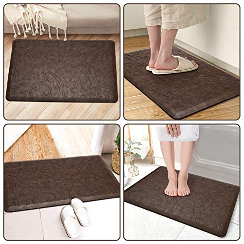 KMAT Kitchen Mat Cushioned Anti-Fatigue Floor Mat Waterproof Non-Slip Standing Mat Ergonomic Comfort Floor Mat Rug for Home,Office,Sink,Laundry,Desk 30"(L) x 20"(W),Brown - Image 5