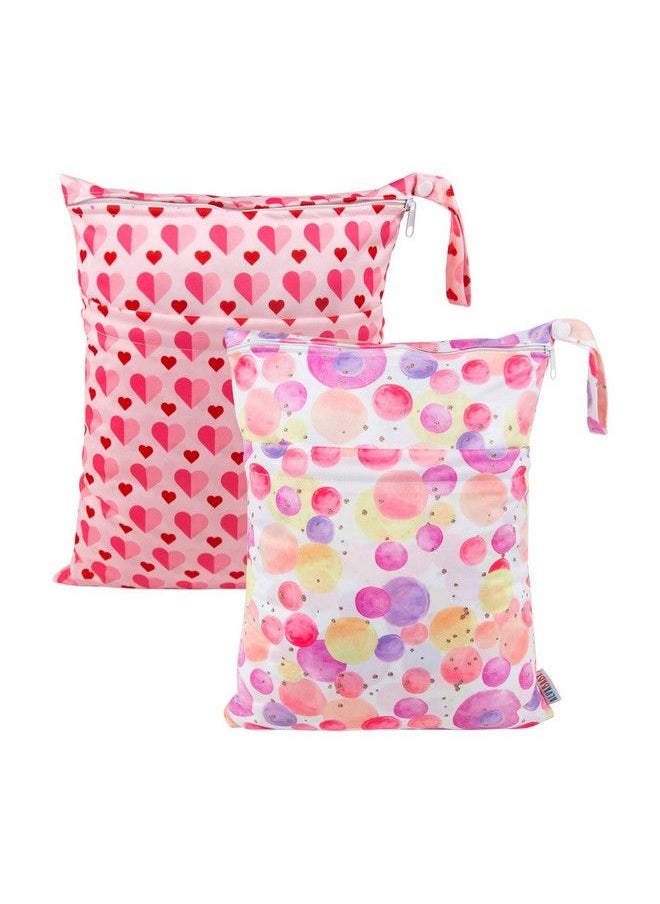 ALVABABY - 2Pcs Cloth Diaper Wet Dry Bags Waterproof Reusable With Two Zippered Pockets Travel Beach Pool Daycare Soiled Baby Items Yoga Gym Bag For Swimsuits Or Wet Clothes Lz0102 - Image 1