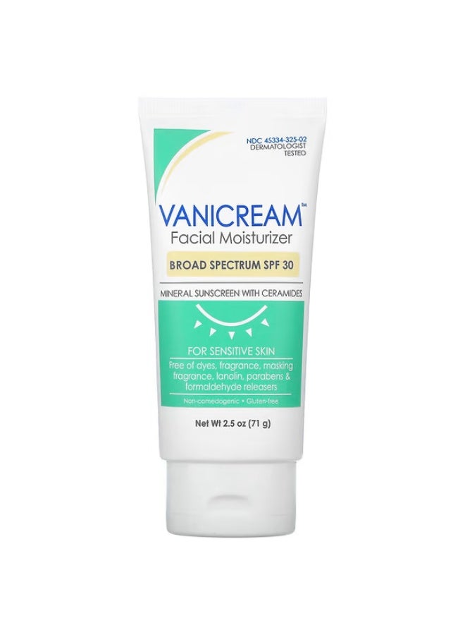 فانيكريم فاني كريم، مرطب للوجه، واقي شمس معدني مع سيراميد، للبشرة الحساسة، عامل حماية من الشمس 30، 2.5 أونصة (71 جم) - Image 1