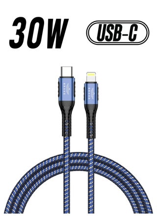 Brave 30w Type-C to Lightning Nylon Braided Data Cable 3.1A Fast Charging Charger for iPhone 14 Pro Max, iPhone 13 12 11 Pro Max Mini XS 1.2m (Blue) - pzsku/Z9DD694CA2B5B99FC26CCZ/45/_/1738266603/3566e53d-9929-4a38-8e89-14afd99e1cc2