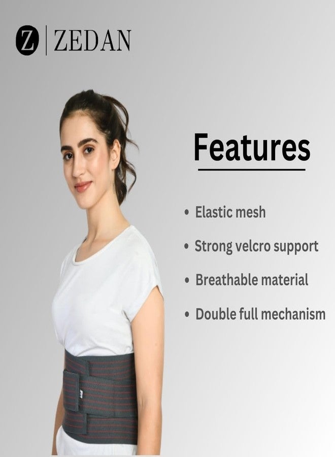 ZEDAN Lumbo Sacral Belt With Double Strapping, Back Support For the Lumbar Spine, Pain Relief, Back Brace for Men and Women, Grey (M) - Image 4