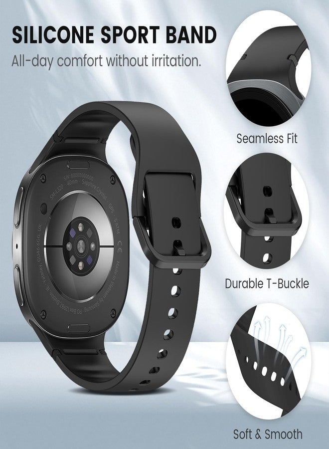 BandRain 6 Pack Sport Bands Compatible with Samsung Galaxy Watch 8 Band 40mm 44mm/Galaxy Watch 8 Classic 46mm, Waterproof Soft Silicone Strap Wristband for Galaxy Watch 8/8 Classic 2025 Women Men (6 - Image 2