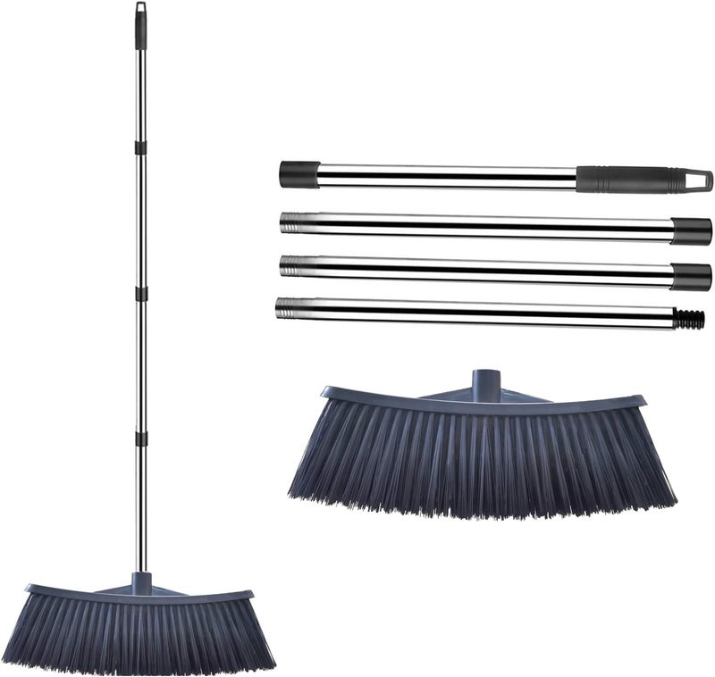 KIKITOY Heavy-Duty Outdoor Broom with 62-Inch Stainless Steel Handle - 36-Inch Wide Plastic Broom Head for Garage, Yard, Sidewalk - No Bend Sweeping, Durable & Lightweight - Image 2
