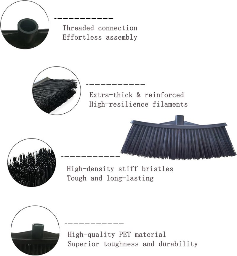 KIKITOY Heavy-Duty Outdoor Broom with 62-Inch Stainless Steel Handle - 36-Inch Wide Plastic Broom Head for Garage, Yard, Sidewalk - No Bend Sweeping, Durable & Lightweight - Image 5