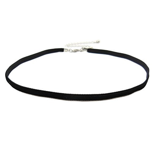 Coiris 30pcs 3/16'' Black Velvet Chokers Vintage Necklace for Women with Extension (XL-1005-1) (Black) - Image 2