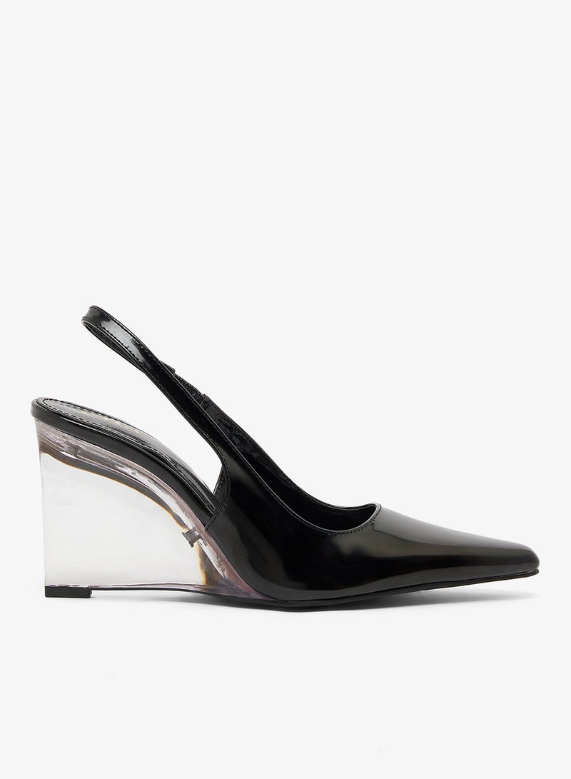 ايلا حذاء بكعب إسفين وحزام خلفي - Image 1