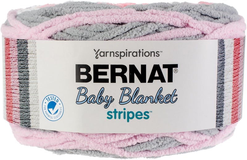 Bernat Baby Blanket Stripes 105 oz 100 Polyester Ballerina