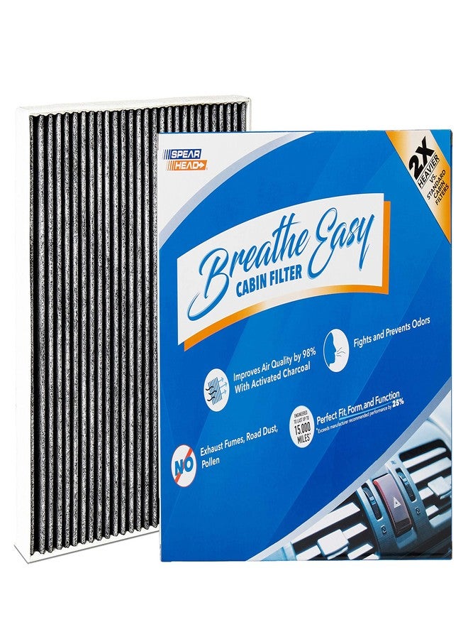Spearhead Odor Defense Breathe Easy Cabin Filter, Fits Like OEM, Up to 25% Longer Lasting w/Activated Carbon (BE-809) - Image 1