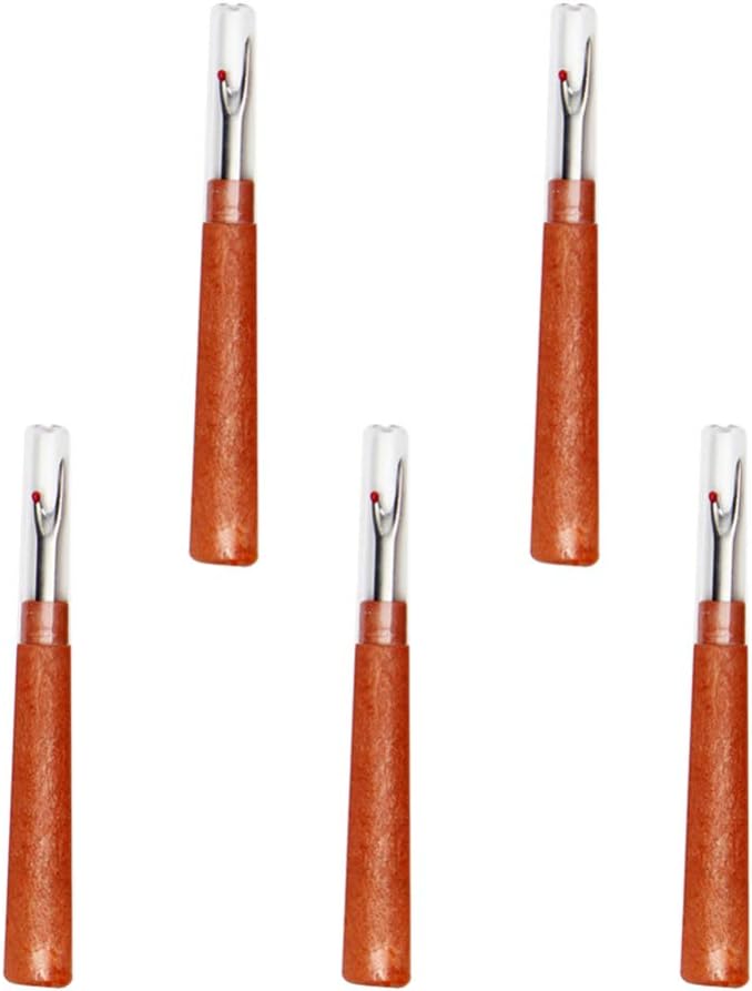 klarako 5PCS Seam Ripper Tool Wooden Handle Seam Sewing Thread Ripper Stitch Remover Tool for Embroidery, Quilting and Sewing - Image 1