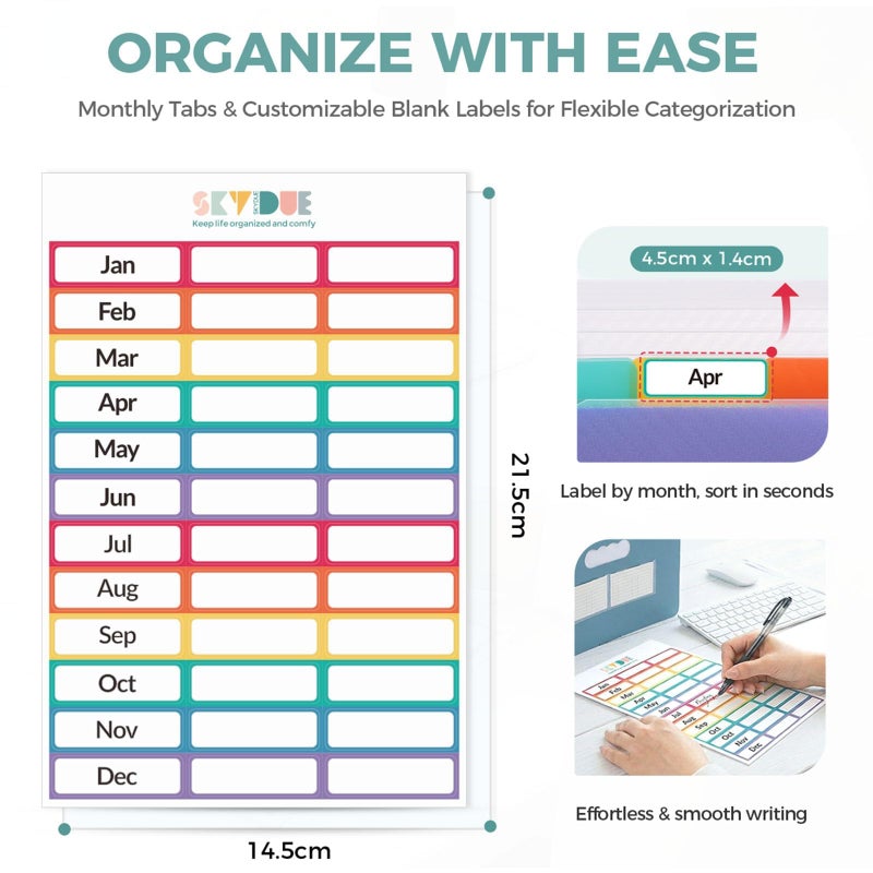 SKYDUE Accordion File Organizer, Expanding File Folder with 12 Pockets, Portable Document Paper Bill Receipt Organizer, Home School Office Supplies, Letter A4 Size Purple - Image 3