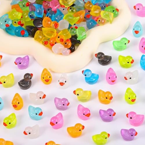 BharatBazaar 50 Pcs Miniature Toys, Garden Decoration Items Outdoor, Small Resin Animals Variety Pack Luminous Miniature Farm Ocean Figures Tiny Resin Duck to Hide Garden Aquarium Dollhouse Office Home Decor - Image 2