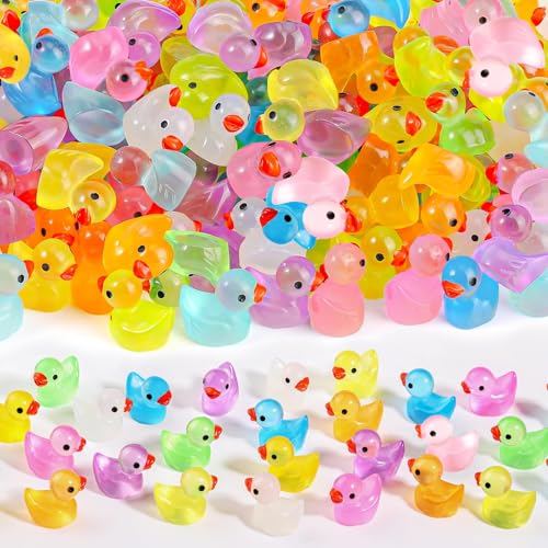 BharatBazaar 50 Pcs Miniature Toys, Garden Decoration Items Outdoor, Small Resin Animals Variety Pack Luminous Miniature Farm Ocean Figures Tiny Resin Duck to Hide Garden Aquarium Dollhouse Office Home Decor - Image 1