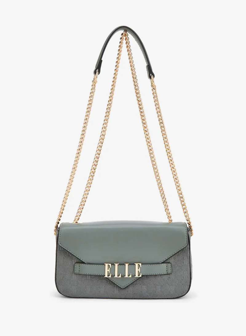 Monogram Embossed Crossbody Bag With Chain Strap