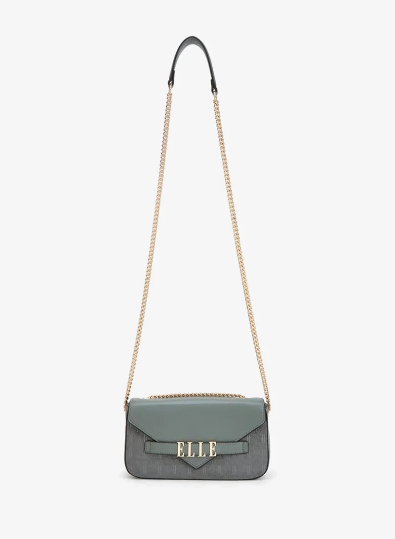 Elle Monogram Embossed Crossbody Bag With Chain Strap
