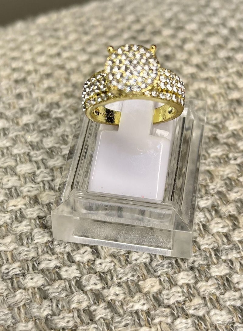 استراتيجية خاتم من الفضة الإسترليني عيار 925 مرصع بحجر الزركون المرصع بالألوان الذهبية - Image 3