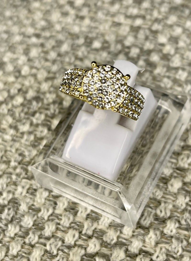 استراتيجية خاتم من الفضة الإسترليني عيار 925 مرصع بحجر الزركون المرصع بالألوان الذهبية - Image 1