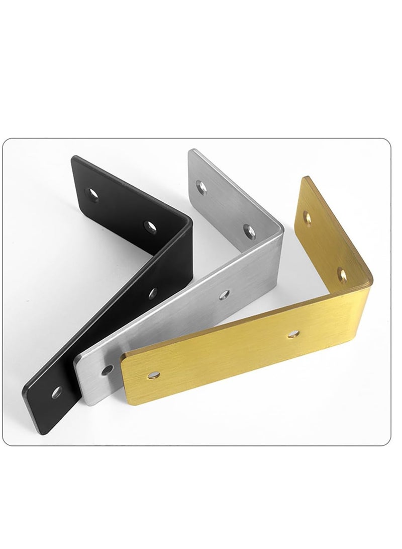Rubik Shelf Brackets 7 inch - 2pcs Heavy Duty L Shaped 90-Degree Right Angle Corner Brace Joint Brackets for Table Bench Space Saving DIY - Silver  - Image 4
