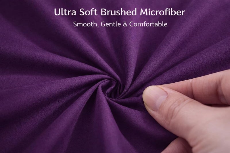 EVOLIVE Ultra Soft Brushed Microfiber Standard Size 20"x30" Pillowcases Pair Set of 2 (20"x30" Standard, Purple) - Image 4