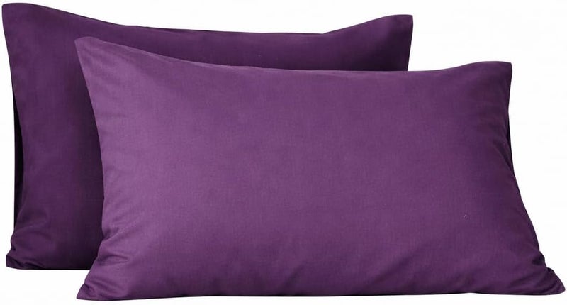 EVOLIVE Ultra Soft Brushed Microfiber Standard Size 20"x30" Pillowcases Pair Set of 2 (20"x30" Standard, Purple) - Image 1