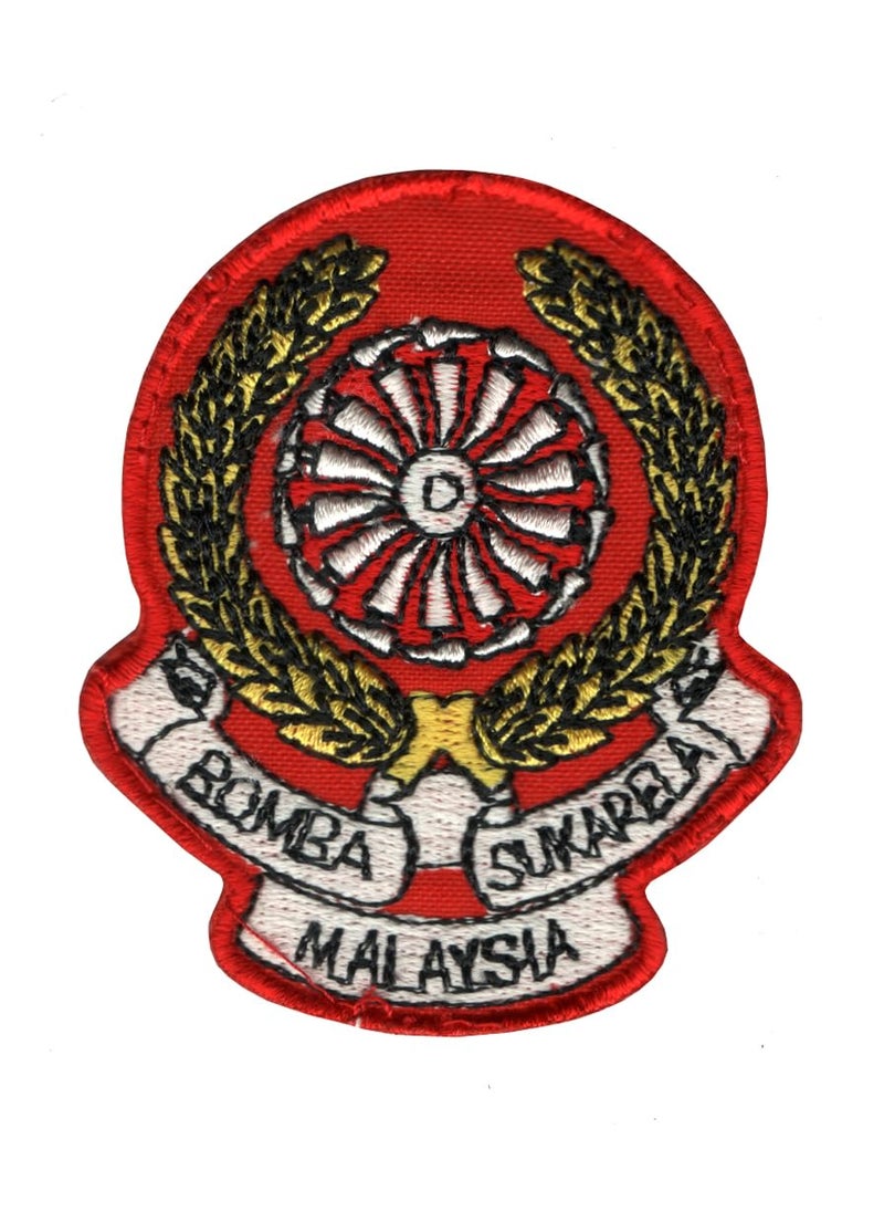 Generic - Bomba Sukarela (Fire & Rescue Dept.) Malaysia Applique Embroidered Sew-on Patch ; Size Small: 7cm x 6cm for Jackets, Bags, Caps, T-Shirts, Jeans, Outdoor Clothing (1 Piece). (Code: SBX-120) - Image 1