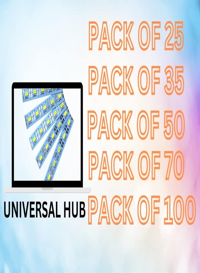 UNIVERSAL HUB UNIVRESAL HUB 4V 7 LED Strip Aluminium Light Bulbs, Multicolour - Pack of 10 - Image 4