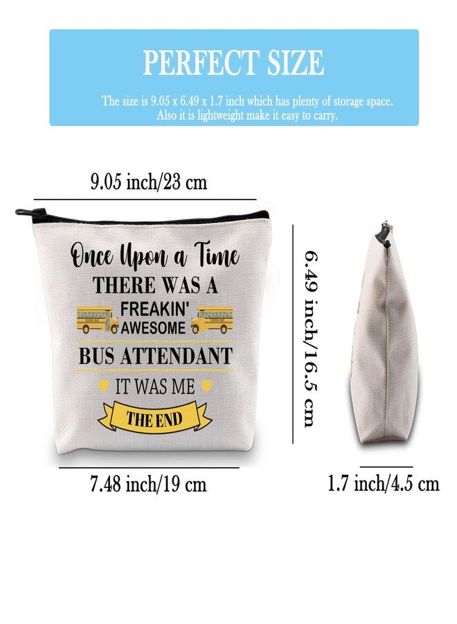GJTIM Bus Attendant Gift Bus Driver Gift End Of Year Appreciation Bus Monitor Gift Zipper Pouch Cosmetic Bag (Once Bus Attendant Bag) - Image 2