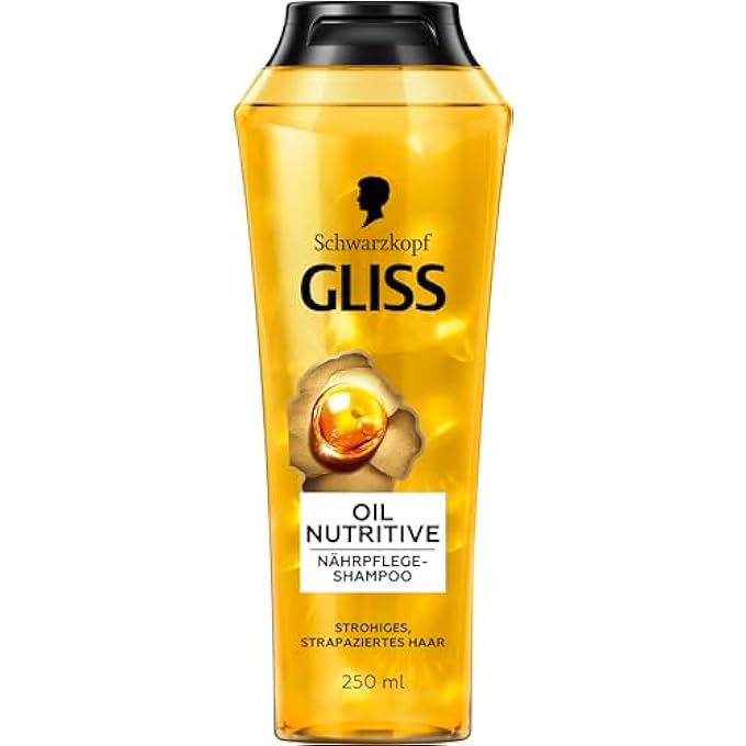 Gliss SHAMPOO OIL NUTRITIVE (250 ML), HAIR SHAMPOO WITH OMEGA 9 & MARULA OIL, NOURISHING SHAMPOO FOR STRAW HAIR & DAMAGED HAIR PROVIDES SMOOTHNESS AND SHINE - Image 1
