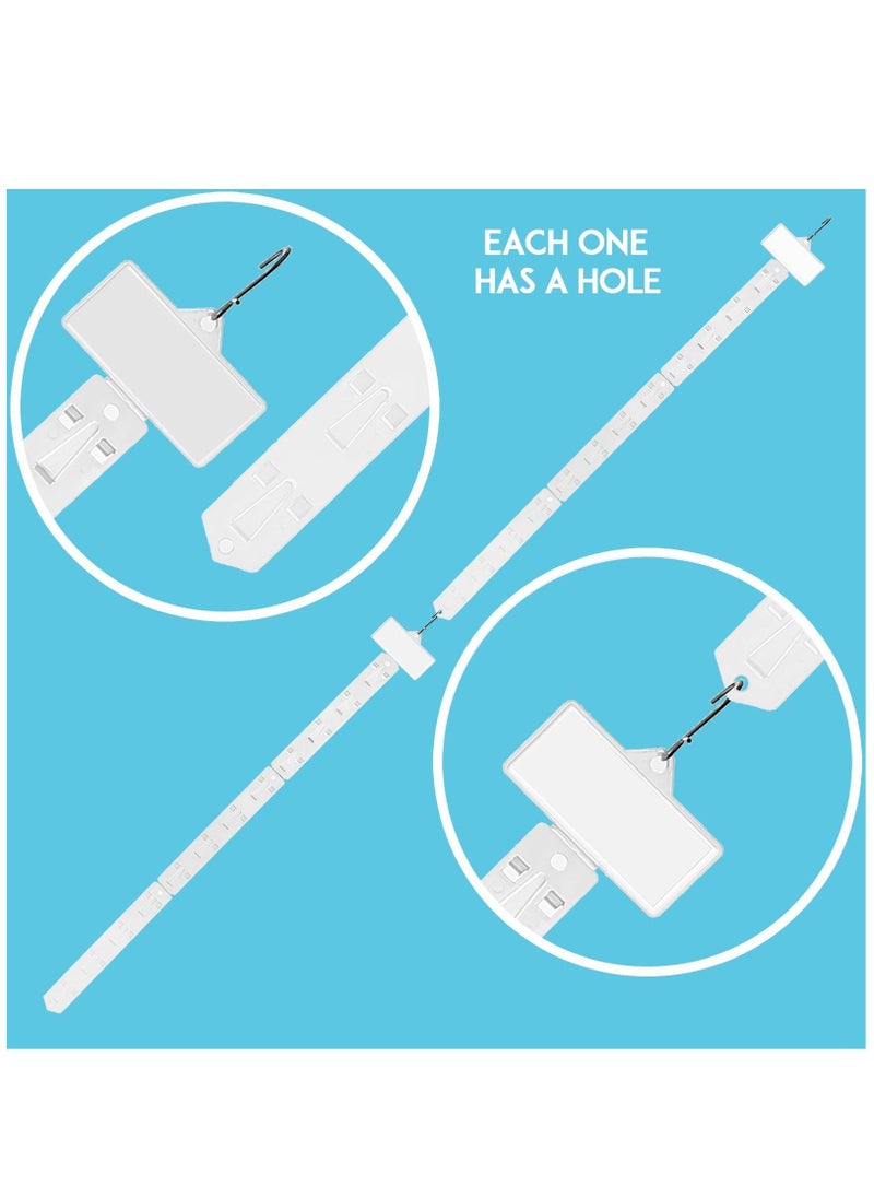 Y&D - 12 Pieces Station Hanging Merchandise Strips with Hooks Display Clip on Strip Label Header for Retail Store - Image 1