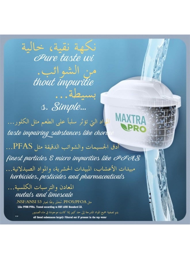 بريتا عبوة من 6 قطع من خراطيش فلتر المياه BRITA MAXTRA PRO الكل في واحد - عبوة إعادة تعبئة أصلية من BRITA تعمل على تقليل الشوائب والكلور والمبيدات الحشرية والترسبات الكلسية للحصول على مياه الصنبور بمذاق أفضل - Image 2