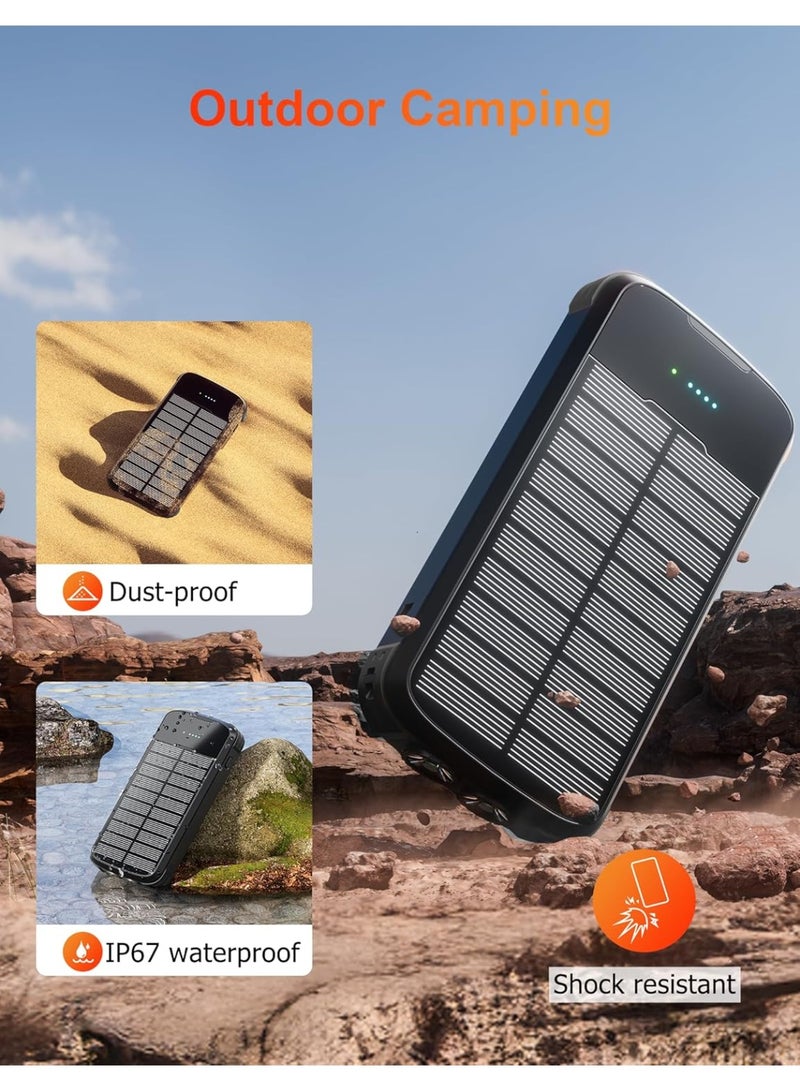 general Solar Charger Power Bank, 40000mAh Portable Charger PD 20W Fast Charging Solar Power Bank Built in 4 Cables and USB-C in/Output, Camping Essentials External Battery Pack with Flashlights - Image 5
