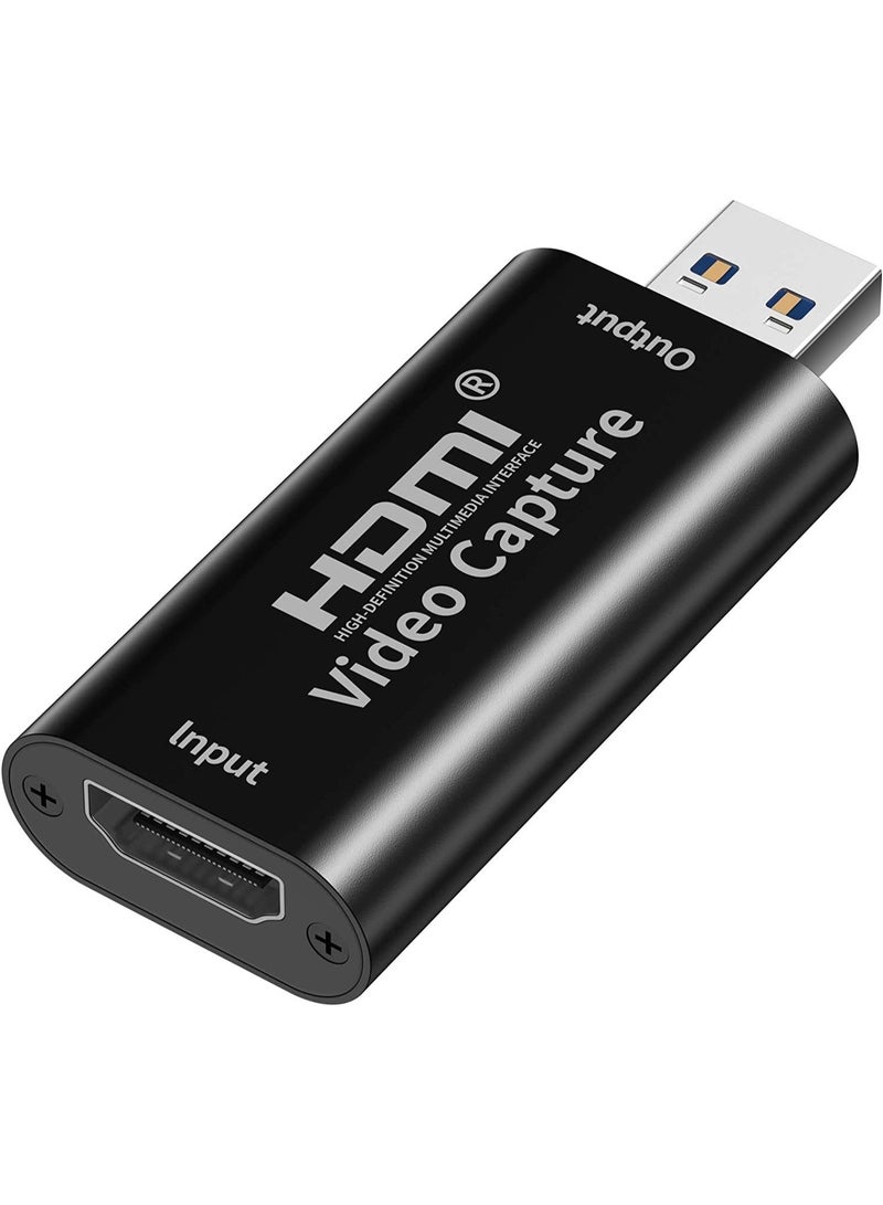 4K HDMI Video Capture Card | HDMI to USB 2.0 Cam Link Adapter | Game Capture Device with Upgraded Audio | Streaming, Live Broadcasting, Gaming, Video Recording, Video Conferencing – Black - Image 1