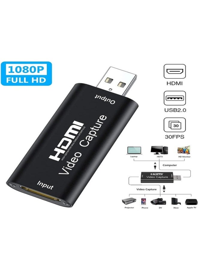 4K HDMI Video Capture Card | HDMI to USB 2.0 Cam Link Adapter | Game Capture Device with Upgraded Audio | Streaming, Live Broadcasting, Gaming, Video Recording, Video Conferencing – Black - Image 2