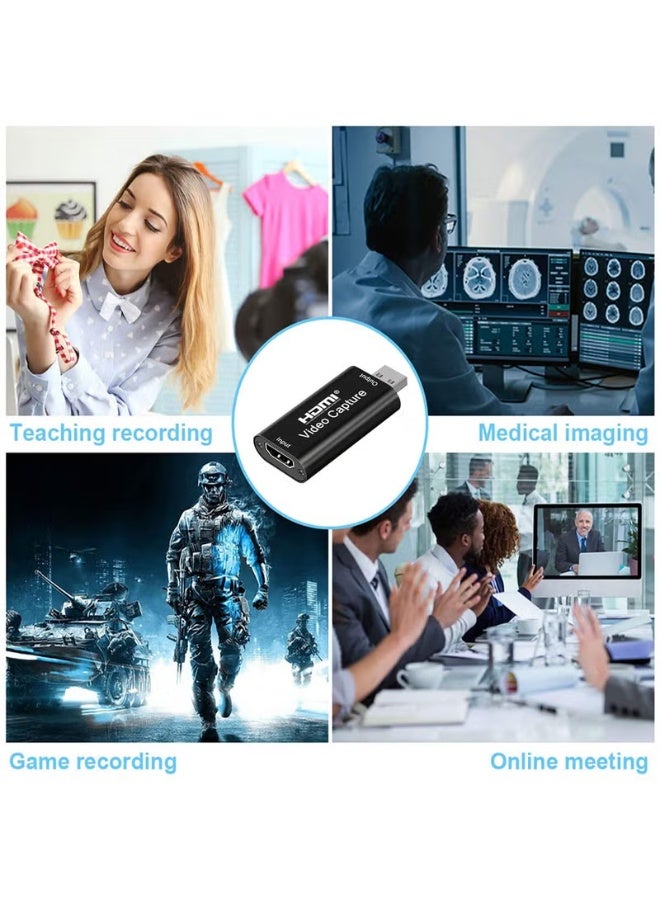 4K HDMI Video Capture Card | HDMI to USB 2.0 Cam Link Adapter | Game Capture Device with Upgraded Audio | Streaming, Live Broadcasting, Gaming, Video Recording, Video Conferencing – Black - Image 5