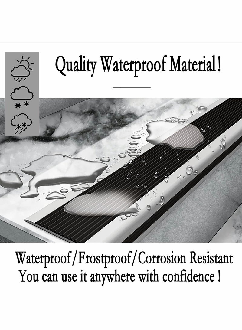 حامٍ لحافة الدرج، شريط حماية لاصق مقاوم للماء وغير قابل للانزلاق من المطاط للخطوات الزخرفية للاستخدام في المنزل والمدرسة والرعاية الصحية، للداخل والخارج (أصفر) - Image 3