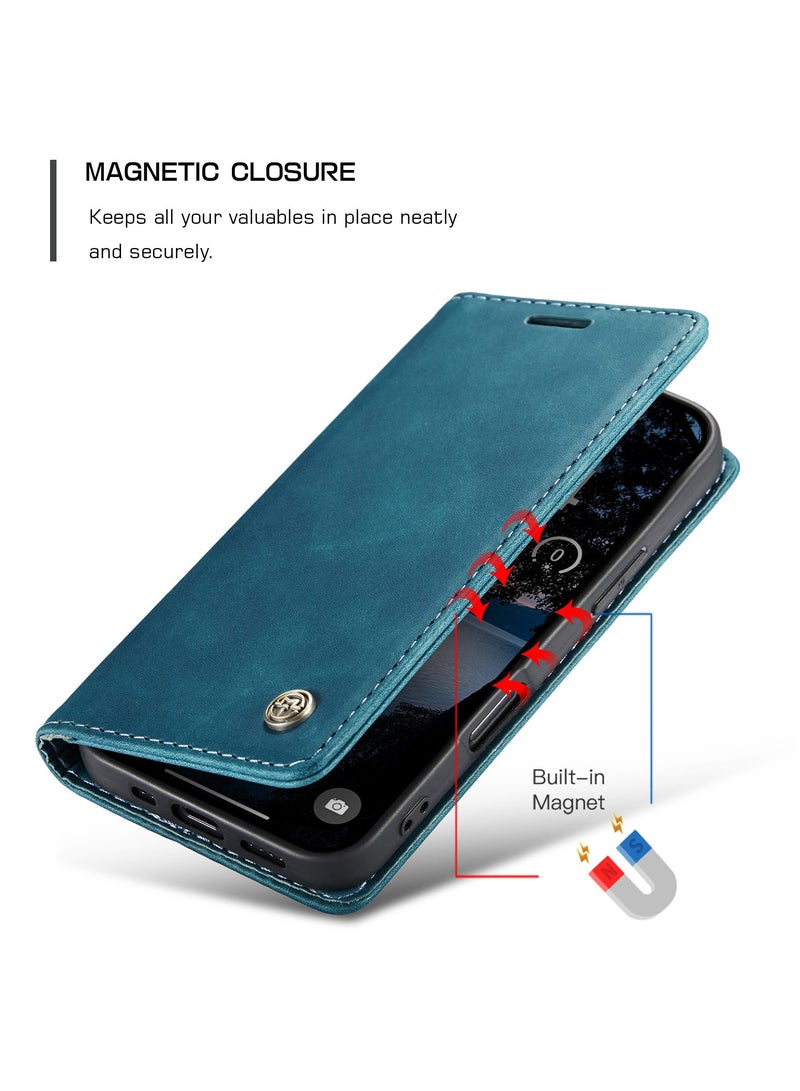 CaseMe Phone Case Luxury PU Leather Design 013 Flip Cover Card Slot Holder Cover For IPhone 17 Pro Max (Green) - Image 3