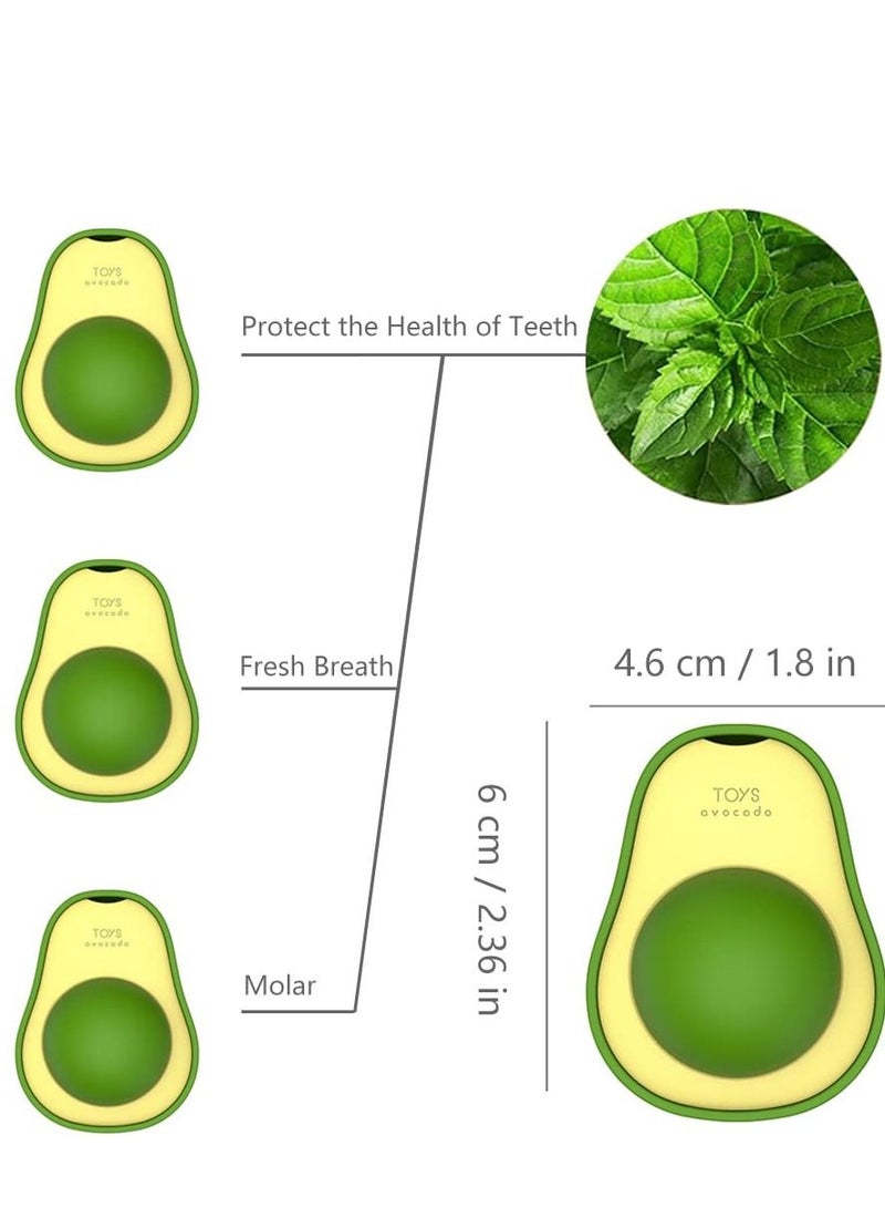 SYOSI 3 Packs of Cat Mint and Avocado Shaped Cat Toys Edible Cat Licking and Chewing Teething Toys Cleaning Oral Cavity Rotator Indoor Cat Toys - Image 2