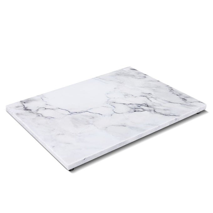 MARBLE CUTTING BOARD 114 X 153 INCH GRAYISH WHITE RECTANGULAR SERVING MARBLE SLAB FOR CHARCUTERIE PASTRY BAKING TRIVET NONSTICK HEAT RESISTANT CUTTING BOARD