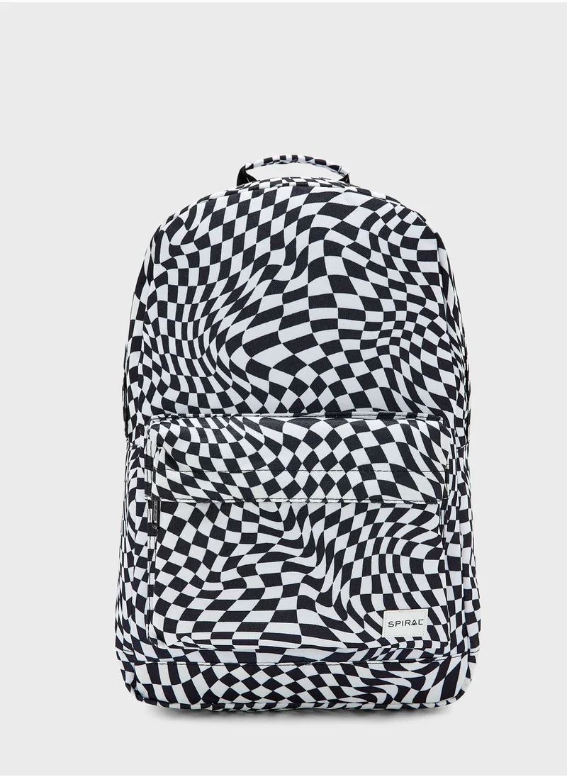 Spiral Swirl Printed Backpack