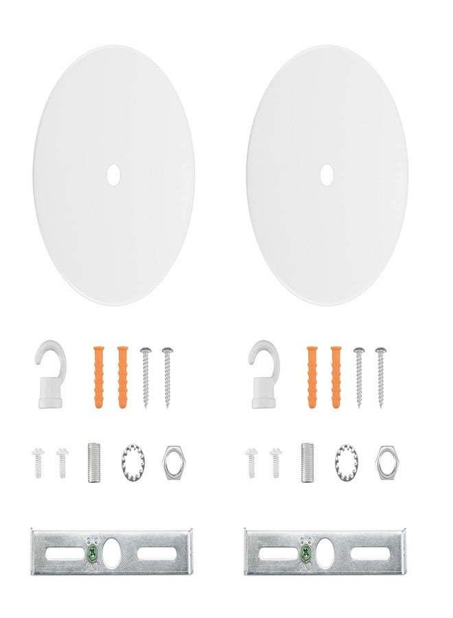 Aspen Creative 21510-22, Contemporary Chandelier & Light Fixture Canopy Kit w/Collar Hook, Matte White, 4-3/4" Diameter, 7/16" Center Hole, 2 Pack - Image 2