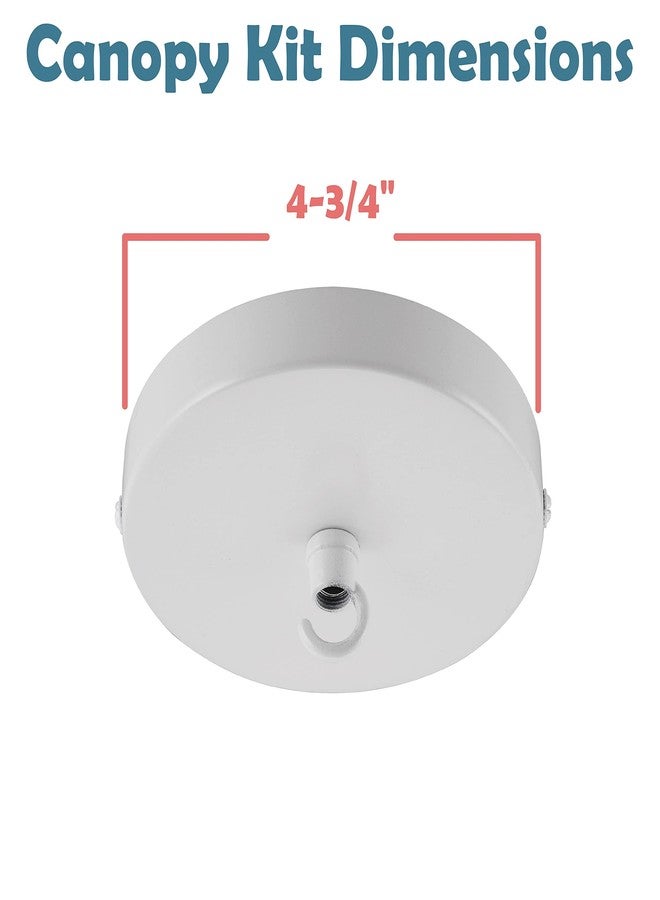 Aspen Creative 21510-22, Contemporary Chandelier & Light Fixture Canopy Kit w/Collar Hook, Matte White, 4-3/4" Diameter, 7/16" Center Hole, 2 Pack - Image 4