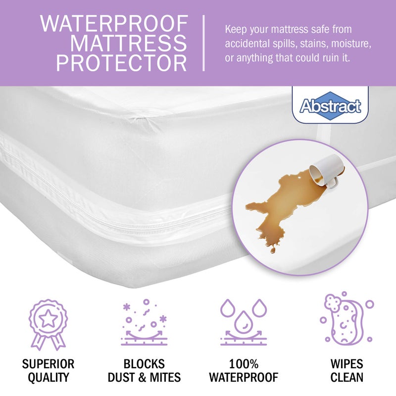 Abstract Waterproof Mattress Cover - 39 x 75 x 10” for Twin Sized and Bunk Beds - Heavy Duty Vinyl Plastic Bed Protective Zippered Sheet, 100 GSM PVC - Long Lasting Quality, Comfortable - by Abstract - Image 2