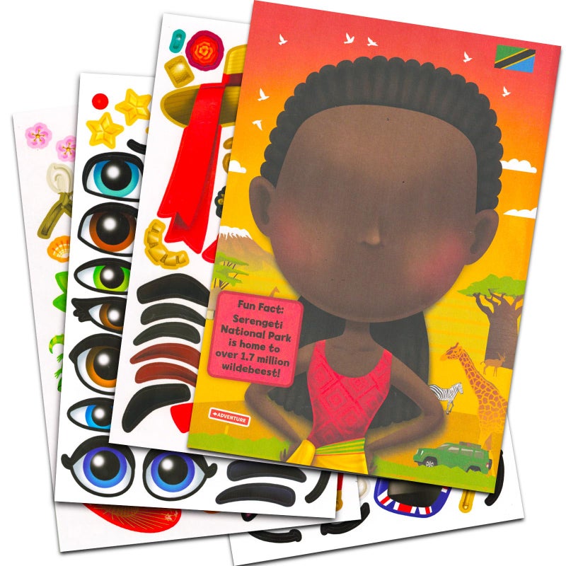 Bendon Create a Face Sticker Play Set for Kids - Bundle with Around The World Sticker Travel Activity Book for Kids Plus Door Hanger | Make Your Own Sticker Face for Kids, Toddlers - Image 2