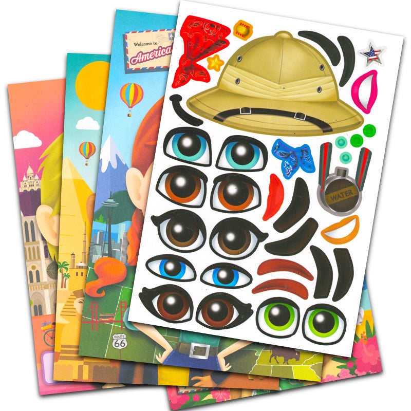 Bendon Create a Face Sticker Play Set for Kids - Bundle with Around The World Sticker Travel Activity Book for Kids Plus Door Hanger | Make Your Own Sticker Face for Kids, Toddlers - Image 3