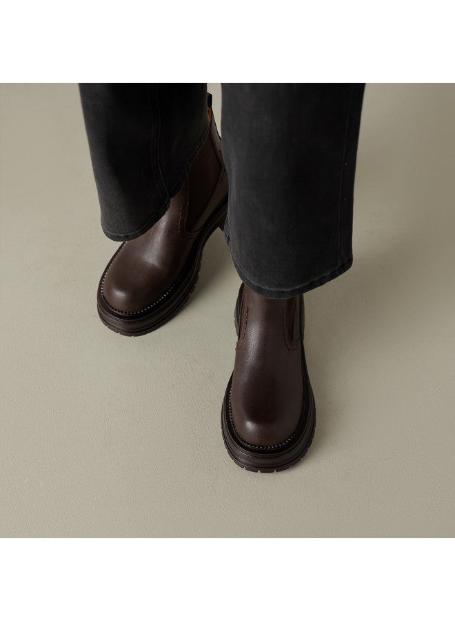 AME Casual Thick-sole Ankle Boots 2025 New Versatile Slip-on Elastic Ankle Boots Youthful Chelsea Boots Women - Image 4